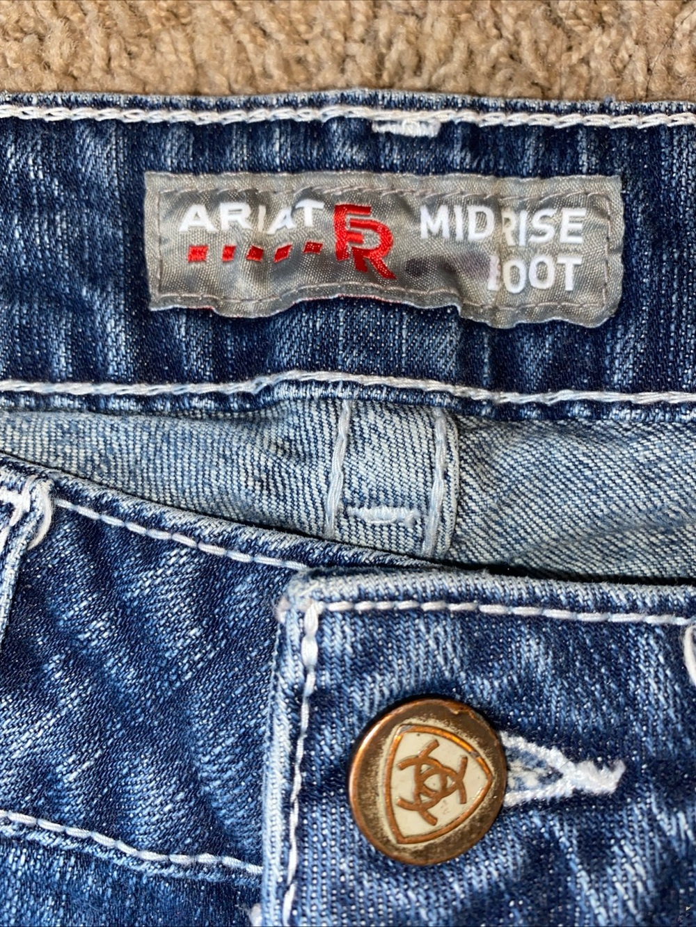 Ariat FR CAT2 Jeans Womens 28R Blue Mid Rise Boot Cut Flame Resistant Workwear - Picture 3 of 10